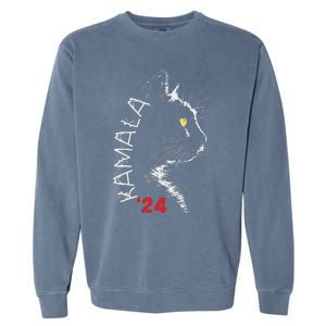 Cat Ladies For Kamala Cat 2024 President Kamala Harris Garment-Dyed Sweatshirt