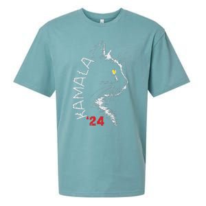 Cat Ladies For Kamala Cat 2024 President Kamala Harris Sueded Cloud Jersey T-Shirt