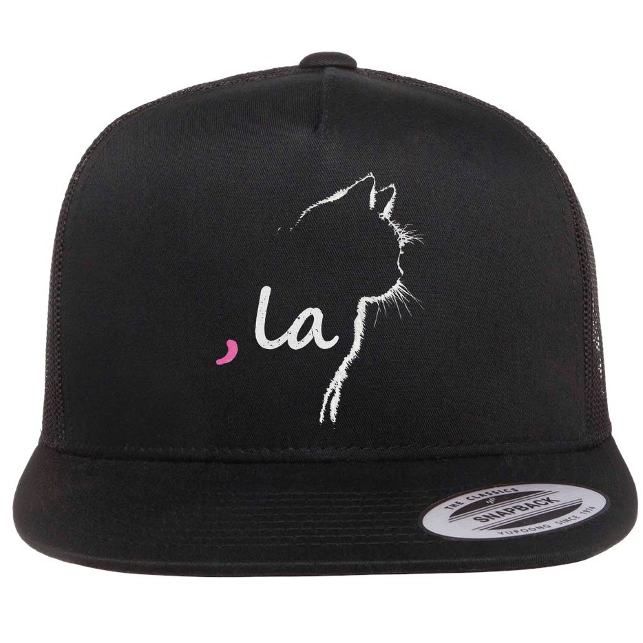 Cat Ladies For Kamala Harris For President 2024 Comma La Flat Bill Trucker Hat