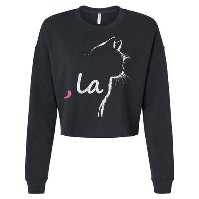 Cat Ladies For Kamala Harris For President 2024 Comma La Cropped Pullover Crew