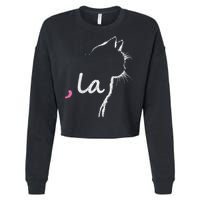 Cat Ladies For Kamala Harris For President 2024 Comma La Cropped Pullover Crew
