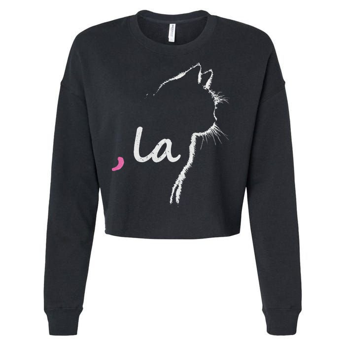 Cat Ladies For Kamala Harris For President 2024 Comma La Cropped Pullover Crew