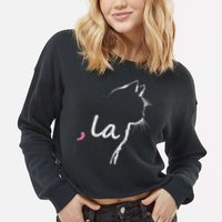 Cat Ladies For Kamala Harris For President 2024 Comma La Cropped Pullover Crew