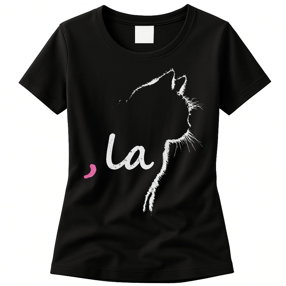 Cat Ladies For Kamala Harris For President 2024 Comma La Womens T-Shirt