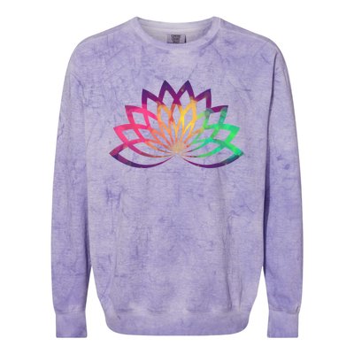 Colorful Lotus Flower Brightly Coloured Yoga Gift Cute Gift Colorblast Crewneck Sweatshirt