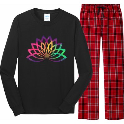 Colorful Lotus Flower Brightly Coloured Yoga Gift Cute Gift Long Sleeve Pajama Set