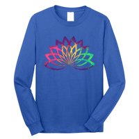 Colorful Lotus Flower Brightly Coloured Yoga Gift Cute Gift Long Sleeve Shirt