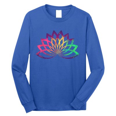 Colorful Lotus Flower Brightly Coloured Yoga Gift Cute Gift Long Sleeve Shirt