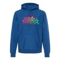 Colorful Lotus Flower Brightly Coloured Yoga Gift Cute Gift Premium Hoodie