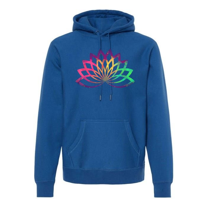 Colorful Lotus Flower Brightly Coloured Yoga Gift Cute Gift Premium Hoodie