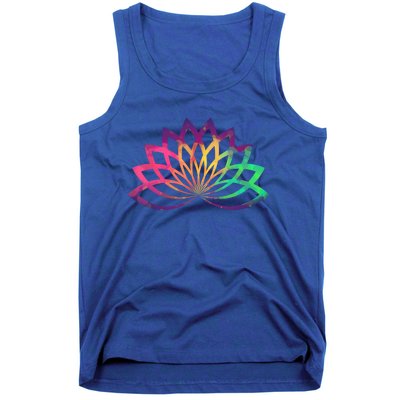 Colorful Lotus Flower Brightly Coloured Yoga Gift Cute Gift Tank Top