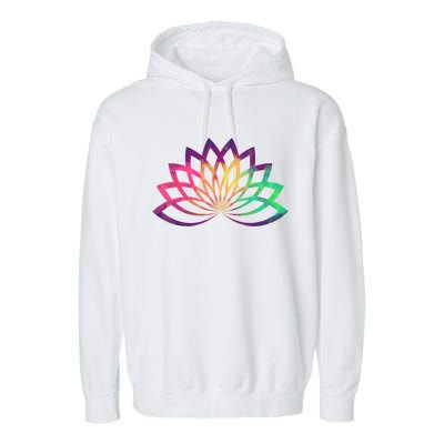 Colorful Lotus Flower Brightly Coloured Yoga Gift Cute Gift Garment-Dyed Fleece Hoodie