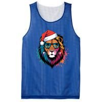 Christmas Lion Face Santa Hat Snowflakes Sunglasses Tropical Gift Mesh Reversible Basketball Jersey Tank