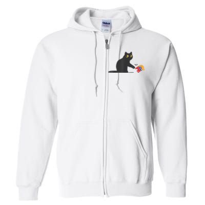 Cat Ladies For Kamala Harris Donald Trump 2024 Sarcastic Full Zip Hoodie