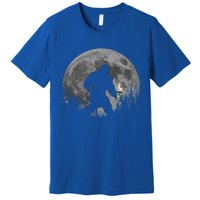 Coffee Lovers Funny Sasquatch Moon Bigfoot Hot Coffee Java Cool Gift Premium T-Shirt