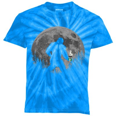 Coffee Lovers Funny Sasquatch Moon Bigfoot Hot Coffee Java Cool Gift Kids Tie-Dye T-Shirt