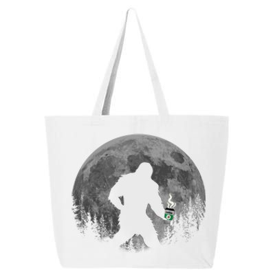 Coffee Lovers Funny Sasquatch Moon Bigfoot Hot Coffee Java Cool Gift 25L Jumbo Tote