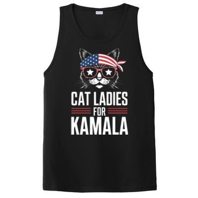 Cat Ladies For Kamala Funny Cat 2024 President Kamalaharris PosiCharge Competitor Tank