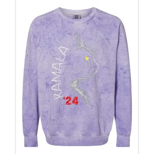 Cat Ladies For Kmala Cat 2024 President Kamalaaharris Colorblast Crewneck Sweatshirt