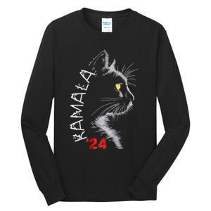 Cat Ladies For Kmala Cat 2024 President Kamalaaharris Tall Long Sleeve T-Shirt