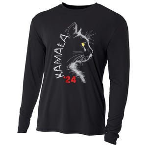 Cat Ladies For Kmala Cat 2024 President Kamalaaharris Cooling Performance Long Sleeve Crew