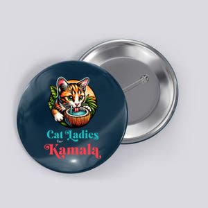 Cat Ladies For Kamala Harris 2024 Funny Coconut President Button