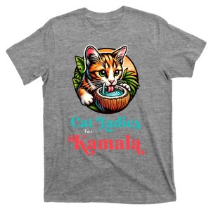 Cat Ladies For Kamala Harris 2024 Funny Coconut President T-Shirt