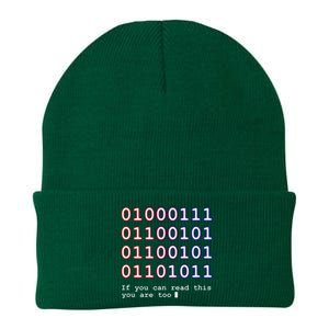 Code Lover Funny Binary Code Tee Tech Lover Knit Cap Winter Beanie