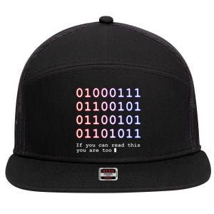 Code Lover Funny Binary Code Tee Tech Lover 7 Panel Mesh Trucker Snapback Hat