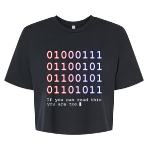 Code Lover Funny Binary Code Tee Tech Lover Bella+Canvas Jersey Crop Tee