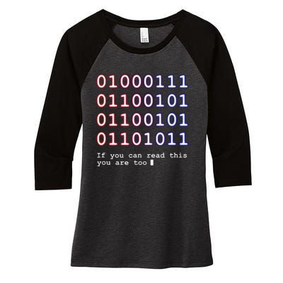 Code Lover Funny Binary Code Tee Tech Lover Women's Tri-Blend 3/4-Sleeve Raglan Shirt