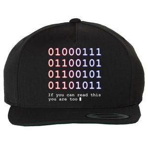 Code Lover Funny Binary Code Tee Tech Lover Wool Snapback Cap