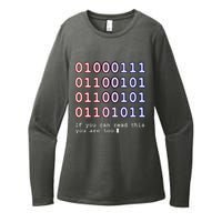 Code Lover Funny Binary Code Tee Tech Lover Womens CVC Long Sleeve Shirt