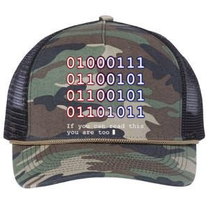 Code Lover Funny Binary Code Tee Tech Lover Retro Rope Trucker Hat Cap