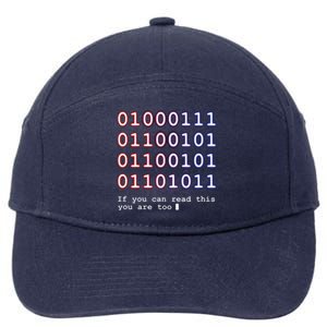 Code Lover Funny Binary Code Tee Tech Lover 7-Panel Snapback Hat