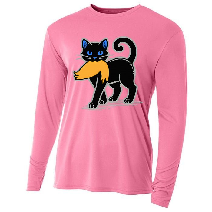 Cat Ladies For Kamala Harris Donald Trump 2024 Cooling Performance Long Sleeve Crew