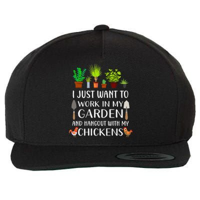 Chicken Lover Funny Gardening For Men Women Gardener Wool Snapback Cap