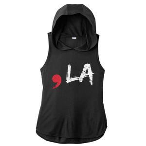 Comma La Funny Kamala Harris 2024 President Gift Ladies PosiCharge Tri-Blend Wicking Draft Hoodie Tank