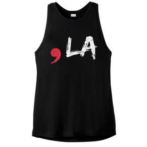 Comma La Funny Kamala Harris 2024 President Gift Ladies PosiCharge Tri-Blend Wicking Tank