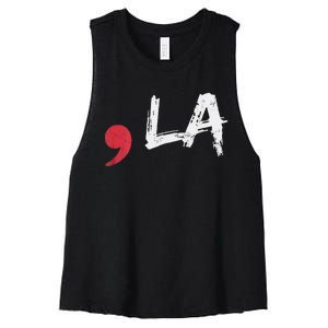 Comma La Funny Kamala Harris 2024 President Gift Women's Racerback Cropped Tank