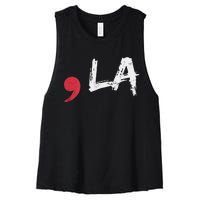 Comma La Funny Kamala Harris 2024 President Gift Women's Racerback Cropped Tank