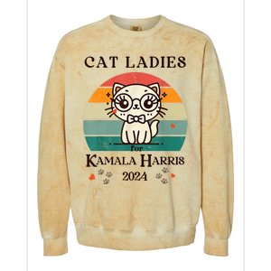 Cat Ladies For Kamala Harris Colorblast Crewneck Sweatshirt