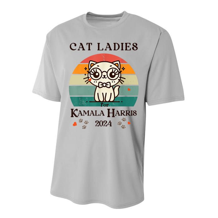 Cat Ladies For Kamala Harris Performance Sprint T-Shirt