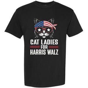 Cat Ladies For Harris Waltz Cat 2024 Garment-Dyed Heavyweight T-Shirt