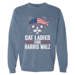 Cat Ladies For Harris Waltz Cat 2024 Garment-Dyed Sweatshirt