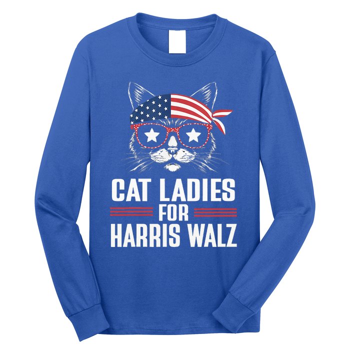 Cat Ladies For Harris Waltz Cat 2024 Long Sleeve Shirt