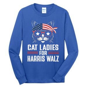 Cat Ladies For Harris Waltz Cat 2024 Tall Long Sleeve T-Shirt