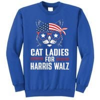 Cat Ladies For Harris Waltz Cat 2024 Tall Sweatshirt