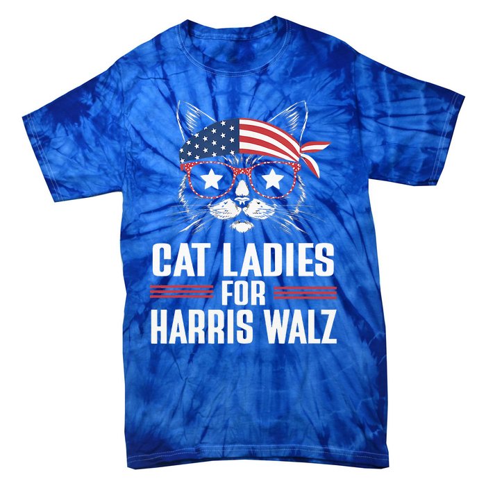 Cat Ladies For Harris Waltz Cat 2024 Tie-Dye T-Shirt