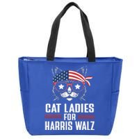 Cat Ladies For Harris Waltz Cat 2024 Zip Tote Bag